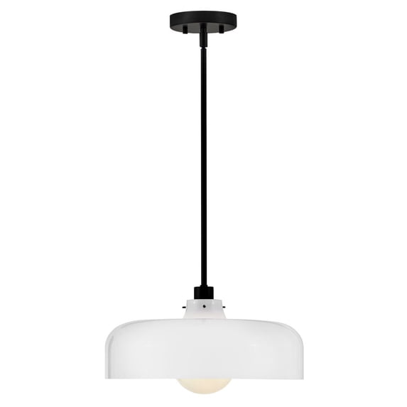 83497BK-CO Lark Maisie - 10W 1 LED Medium Pendant-6.75 Inches Tall and 15 Inches Wide-Black Finish-White Glass Color