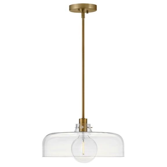 83497LCB Lark Maisie - 10W 1 LED Medium Pendant-6.75 Inches Tall and 15 Inches Wide-Lacquered Brass Finish-Clear Glass Color