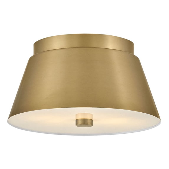 83511LCB Lark Tess - 10W 2 LED Small Flush Mount-5.5 Inches Tall and 10.5 Inches Wide-Lacquered Brass Finish