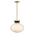 thumbnail image 1 of 83604BK-LCB Lark Lucy - 12W 1 LED Medium Pendant-13.25 Inch Tall and 15 Inch Wide-Black/Lacquered Brass Finish, 1 of 7