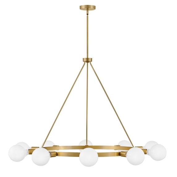83610LCB Lark Orla - 100W 10 LED Large Chandelier In Mid-Century Modern Style-29 Inches Tall and 36 Inches Wide-Lacquered Brass Finish