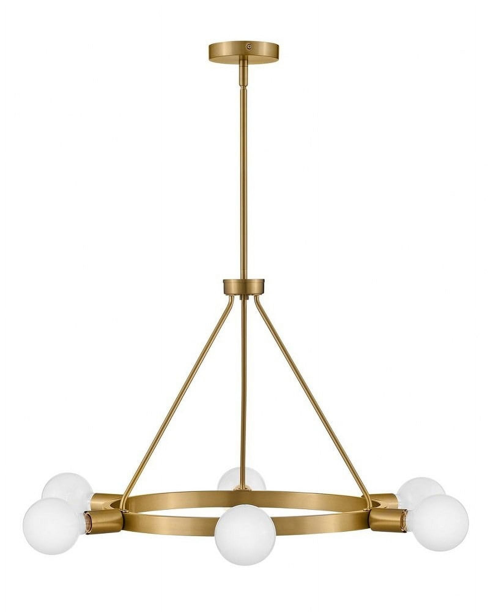 Lark Orla 6-Light Lacquered Brass Chandelier with Adjustable Height