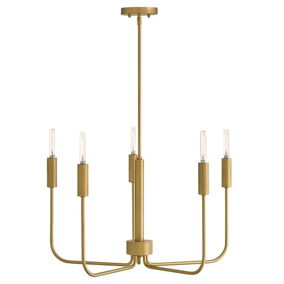 83634LCB Lark Austen - 25W 5 LED Medium Chandelier-15.5 Inches Tall and 28.25 Inches Wide-Lacquered Brass Finish