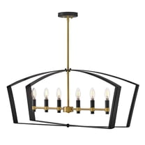 83645BK Lark Sammi - 30W 6 LED Large Linear Chandelier-14.5 Inch Tall and 40 Inch Wide-Black Finish