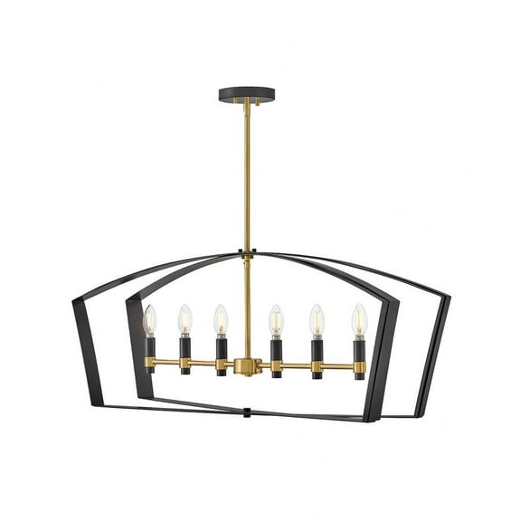 83645BK Lark Sammi - 30W 6 LED Large Linear Chandelier-14.5 Inch Tall and 40 Inch Wide-Black Finish