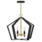 83647BK-LCB Lark Sammi - 10W 2 LED Large Pendant-17 Inches Tall and 20 Inches Wide-Black/Lacquered Brass Finish