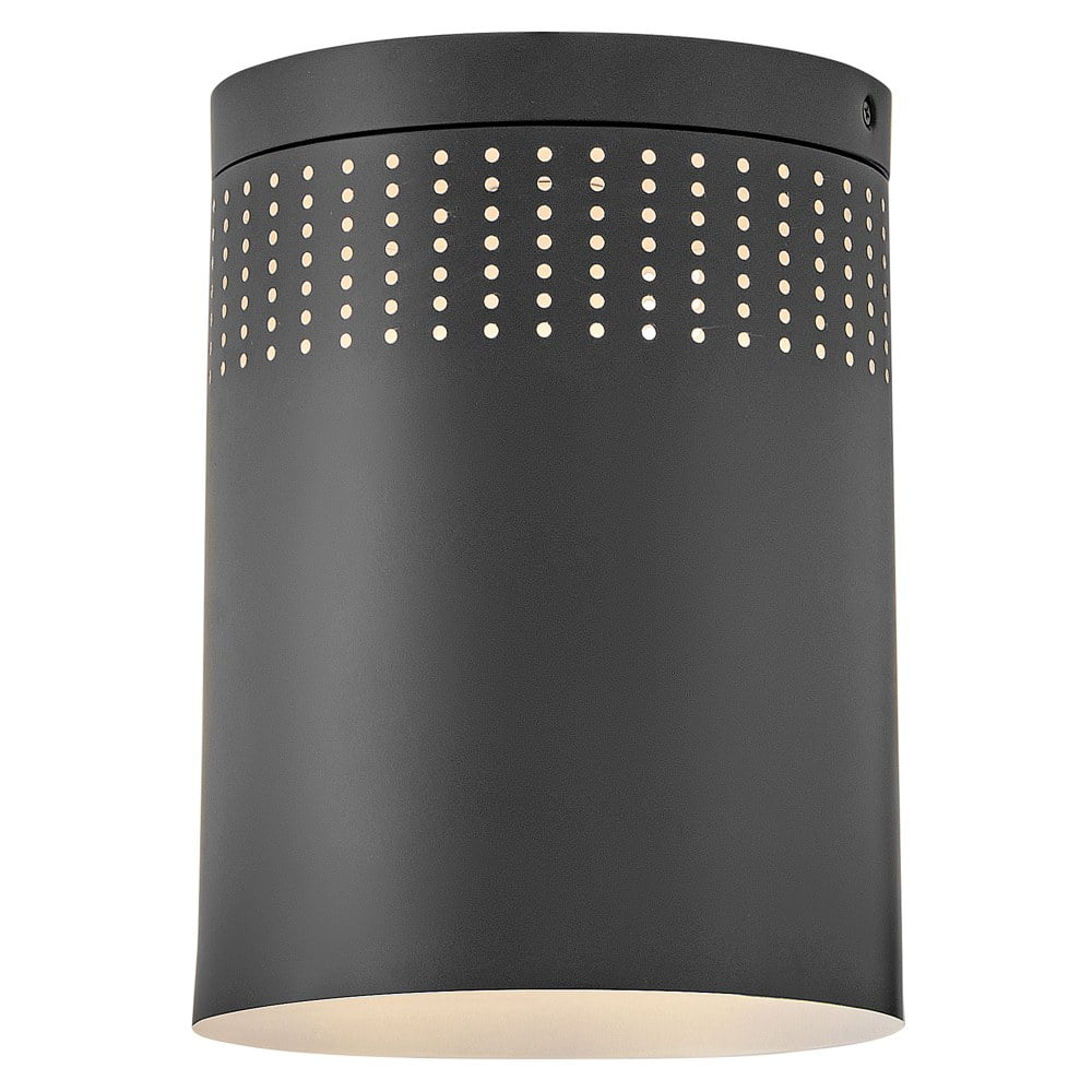 Casey 7.5 in Black Metal Drum LED Flush Mount Light