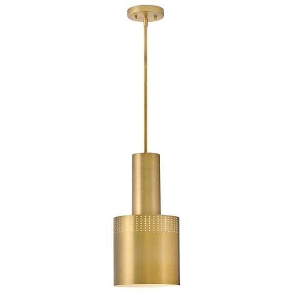 83687LCB Lark Casey - 12W 1 LED Small Pendant-18.25 Inches Tall and 9 Inches Wide-Lacquered Brass Finish