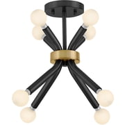 Lark 83853BK Axton 8 Light 12-1/2 Wide Convertible Semi-Flush Ceiling Fixture - Black /