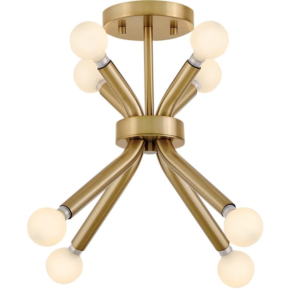Lark 83853LCB Axton 8 Light 12-1/2" Wide Convertible Semi-Flush Ceiling Fixture - Brass