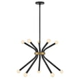 thumbnail image 1 of 83855BK Lark Axton - 50W 10 LED Medium Chandelier In Mid-Century Modern-18.75 Inches Tall and 28 Inches Wide-Black/Lacquered Brass Finish, 1 of 17