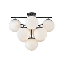 Lark 84201 Julep 9 Light 24" Wide Semi-Flush Ceiling Fixture - Black