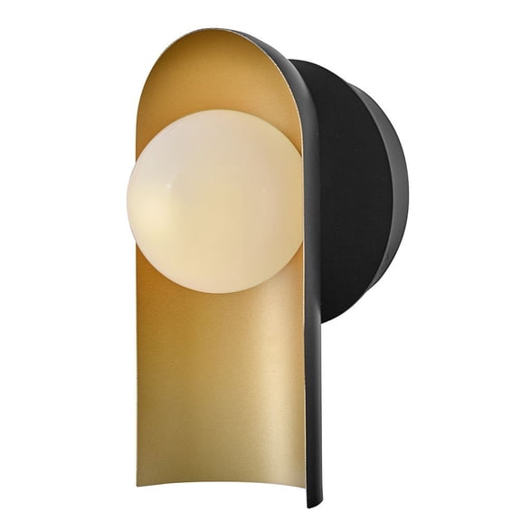 84230BK-LCB Lark Zuri - 5W 1 LED Medium Wall Sconce-10 Inch Tall and 6 Inch Wide-Black/Lacquered Brass Finish