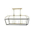 thumbnail image 1 of Lark 84275 Tate 6 Light 40" Wide Linear Chandelier - Black / Lacquered Brass, 1 of 1