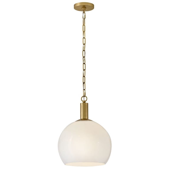 84287LCB Lark Rivi - 12W 1 LED Medium Pendant-17 Inch Tall and 13 Inch Wide-Lacquered Brass Finish