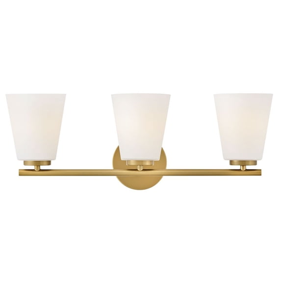 85423LCB Lark Bri - 45W 3 LED Medium Bath Vanity-9 Inches Tall and 24 Inches Wide-Lacquered Brass Finish