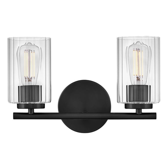 85582BK Lark Leta - 24W 2 LED Small Bath Vanity-9 Inch Tall and 13.75 Inch Wide-Black Finish