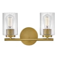 thumbnail image 1 of 85582LCB Lark Leta - 24W 2 LED Small Bath Vanity-9 Inch Tall and 13.75 Inch Wide-Lacquered Brass Finish, 1 of 9