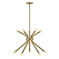 thumbnail image 1 of Lark Axton 83855LCB Mid-Century Modern Gold Chandelier Light Fixture - Lacquered Brass, 1 of 16