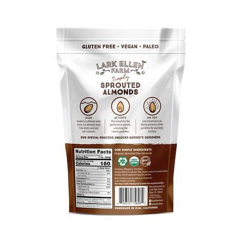 Lark Ellen Farm Organic Sprouted Almonds 10 oz (Pack of 6)