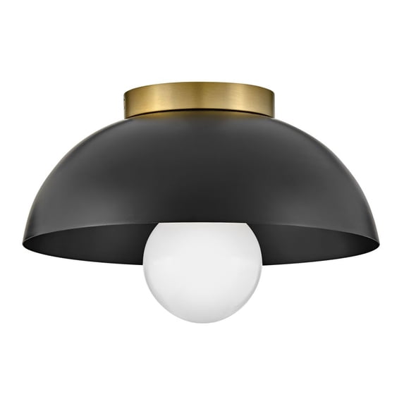 83301BK Lark Stu - 10W 1 LED Small Flush Mount-4.75 Inches Tall and 11 Inches Wide-Black/Lacquered Brass Finish