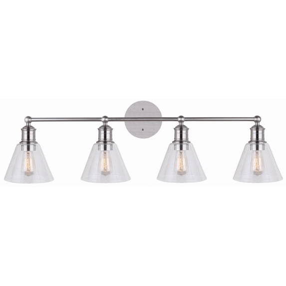 Larken Ivl628A04Bn 4 Lt Vanity Clear Glass 100W Type A 35In. W X 10 1/4&#