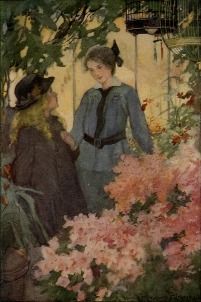 Larkspur 1919 Renee exclaimed over the birds & flowers Canvas Art - Harriet Roosevelt Richards (18 x 24)