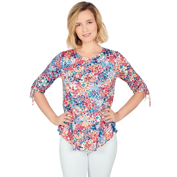 Larky Lark Womens Casual Tie Top In Daydream Meadows