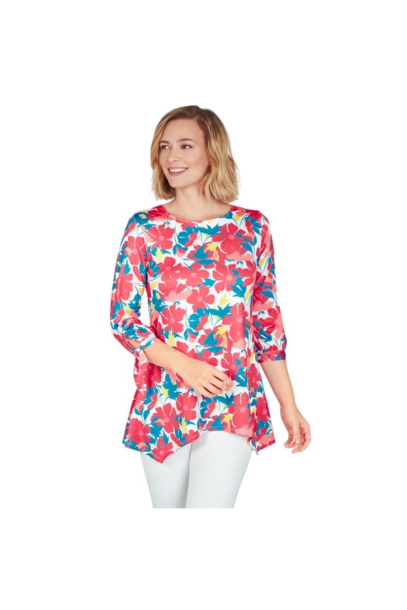 Womens Effortless Swing Top In Whimsical Daisy