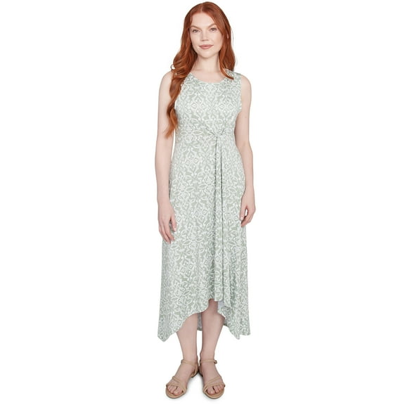 Larky Lark Womens Etched Medallion Puff Print High Low Dress