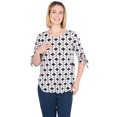 thumbnail image 1 of Larky Lark Womens Geometric Puff Print Knit Top, 1 of 5