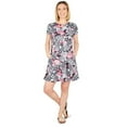 thumbnail image 1 of Larky Lark Womens Key Hole T-Shirt Dress In Bold Floral, 1 of 4