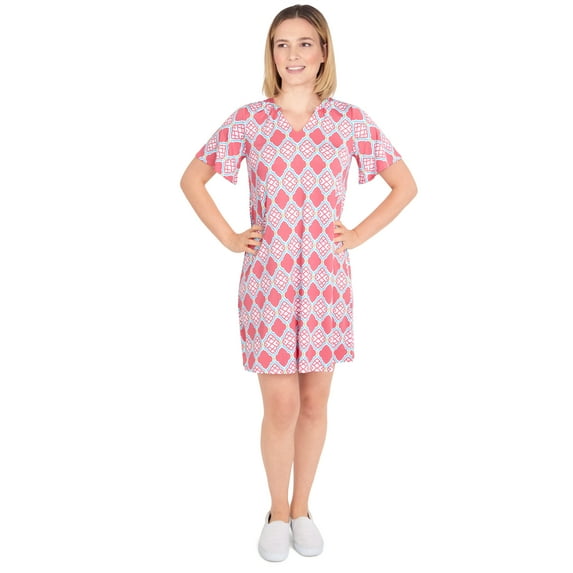 Larky Lark Womens Lattice Pattern Print Dress