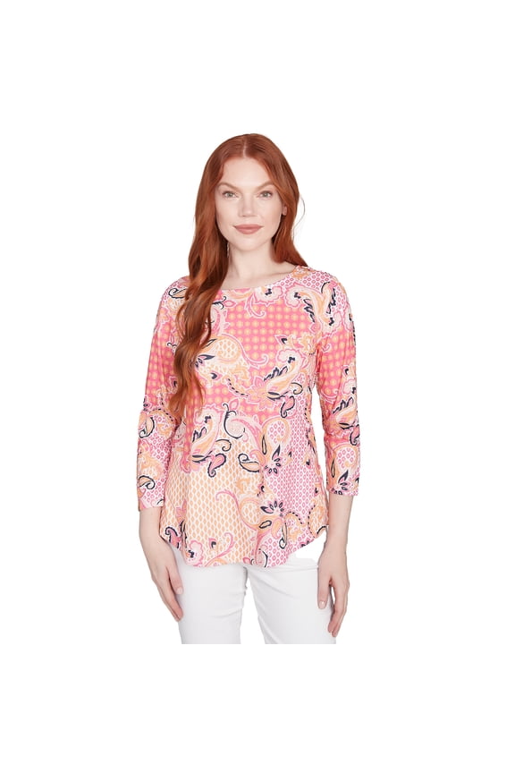 Womens Mixed Pattern Sublimation Knit Top