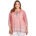 thumbnail image 1 of Larky Lark Womens Plus-Size Burnout Geometric Knit Top, 1 of 5