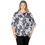 Larky Lark Womens Plus-Size Casual Tie Top In Cool & Casual Palm