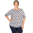 thumbnail image 1 of Larky Lark Womens Plus-Size Geometric Puff Print Knit Top, 1 of 5