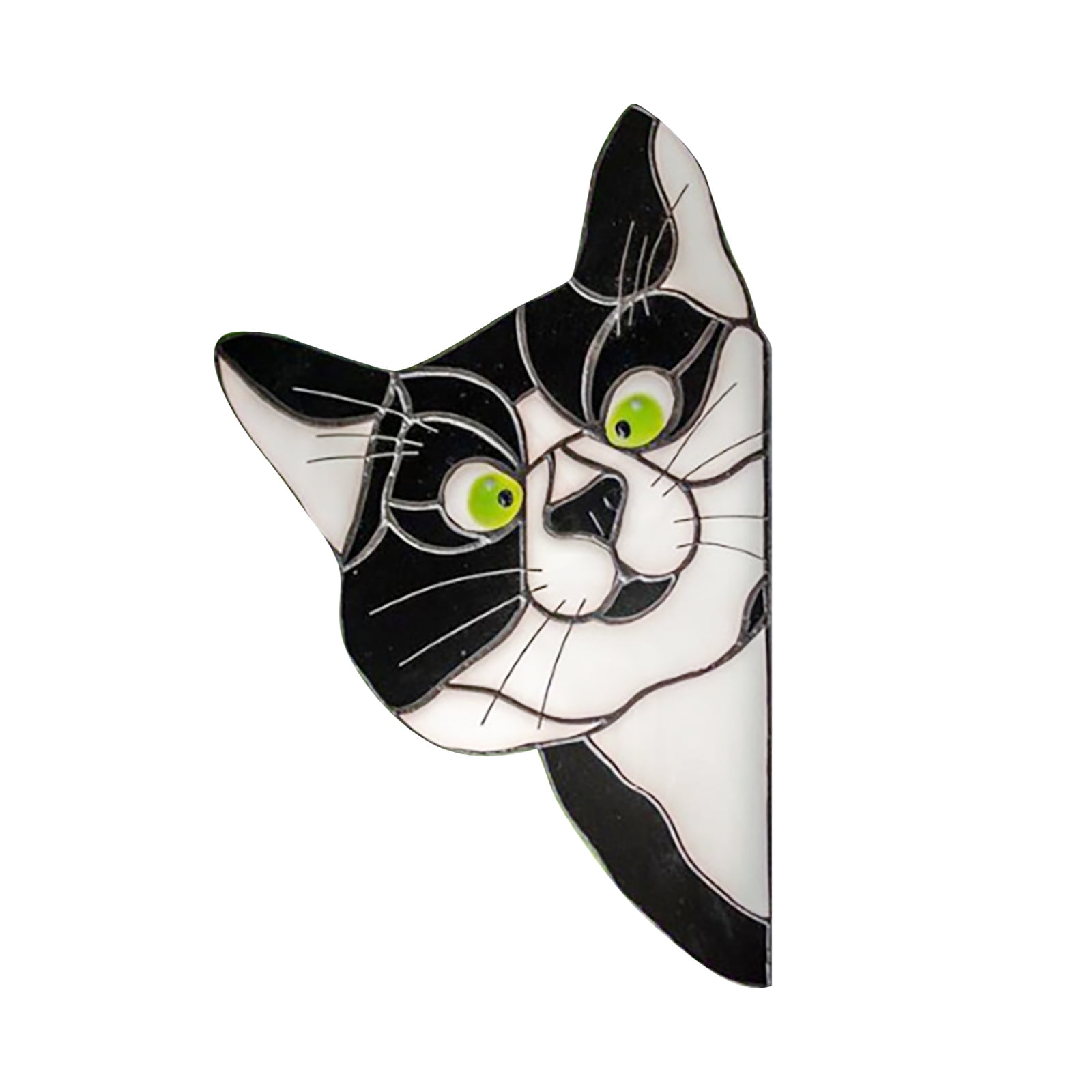 Larmly Peeking Cat Stained Glass Window Hanging Animal Decorations