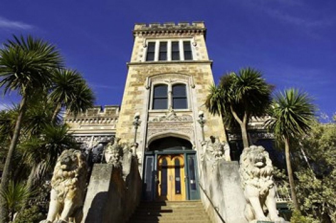 Larnach Castle entrance South Island New Zealand Canvas Art - David Wall DanitaDelimont (26 x 17)
