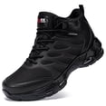 thumbnail image 1 of Larnmern Men's Shoes Arch Support Safety Boots Booties, Ankle-High, Round Toe, Black, 14 US Men, 1 of 7