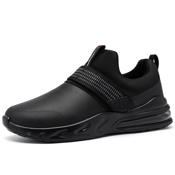 Larnmern Men's Shoes Arch Support Walking Shoes, Wide Black, 12W US Men