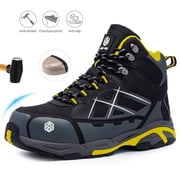 Larnmern Mens Steel Toe Slip Resistant Static Puncture Proof Work Boot