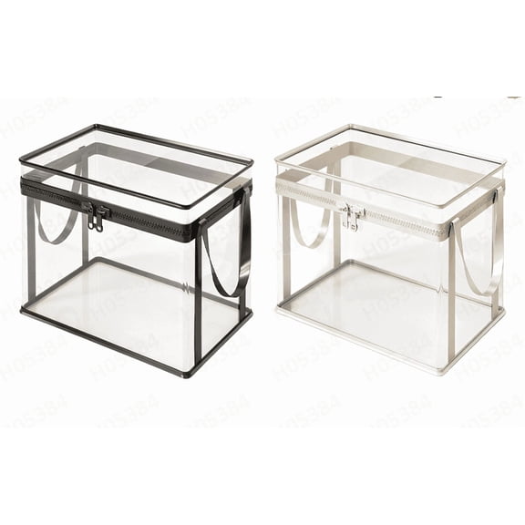 Larnto Large Heavy-DutyThick Plastic Clear Storage Box with Hinged Lid, Heavy-Duty Durable High Capacity Organizer, Perfect for Home, Camping, Travel, Attic and Moving