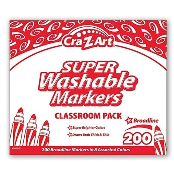 Larose Industries Broadline Washable Marker Classroom Pack, 8 Assorted Color