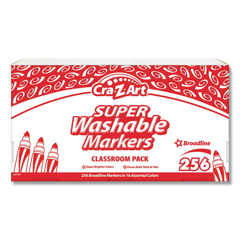 Cra-Z-Art Super Washable Markers, Broad Bullet Tip, Assorted