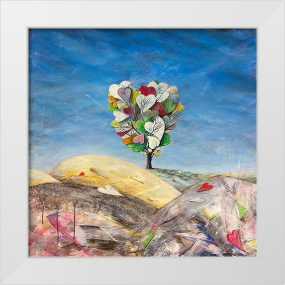 Larotonda, Donato 26x26 White Modern Wood Framed Museum Art Print Titled - Evanescenze di cuori