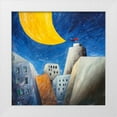 thumbnail image 1 of Larotonda, Donato 26x26 White Modern Wood Framed Museum Art Print Titled - Sotto una grande luna gialla, 1 of 4