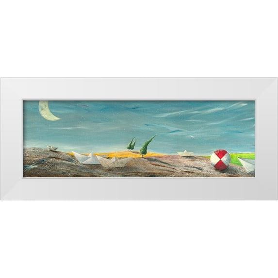 Larotonda, Donato 32x13 White Modern Wood Framed Museum Art Print Titled - Rotolando verso Sud