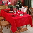 thumbnail image 1 of Larponder Christmas Tablecloth Rectangle, Jacquard Snowflake Pattern Table Cloth for Rectangle Tables, Water Resistant Rectangular Tablecloths for Dining Room & Holiday Decoration, 1 of 7