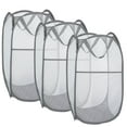 thumbnail image 1 of Larpur 3 Pack Collapsible Mesh Popup Laundry Basket,  Portable Clothes Washing Hamper, Grey, 75L, 1 of 6